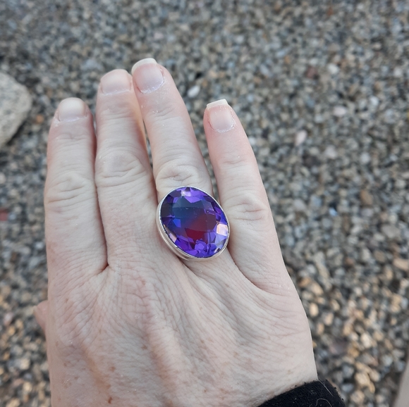 New Men's Bi-Color Tourmaline 925 Silver Statement Ring. - Picture 3 of 8